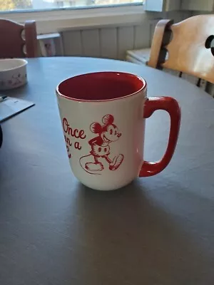 New Large Disney Parks New Mug Mickey Minnie Mouse Once Upon A Time Red White • $22