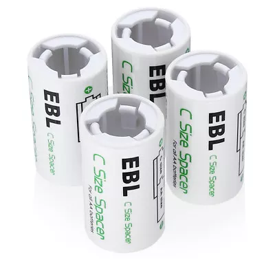 C Size Battery AdaptersConvert AA To C Size Battery Spacer Converter Case4Pack • $5.99