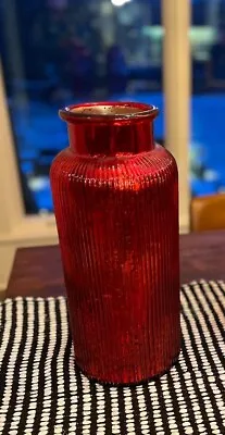 Pottery Barn Chalet Red Mercury Glass Vase • $60