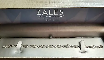 Zales Sterling Silver Bracelet With Real Diamonds  • $95