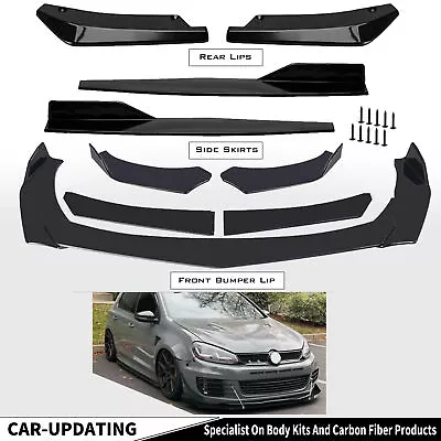 Glossy Black Front Bumper Lip Splitter Lower Spoiler Body Kit For Volkswagen • $55.99