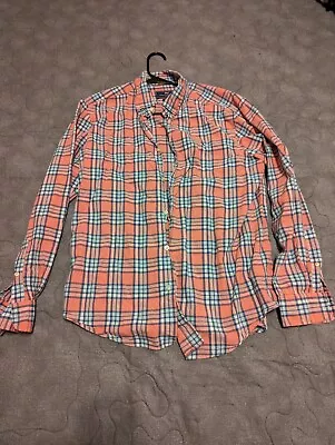 Vineyard Vines Long Sleeve Shirt Mens Large Pink Blue Plaid Button Up Whale • $25