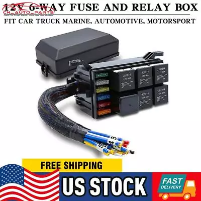 6pcs 12V Fuse And Relay Box 6 ATO ATC Fuse Slots And 6 Relay Slots For Car Truck • $29.99