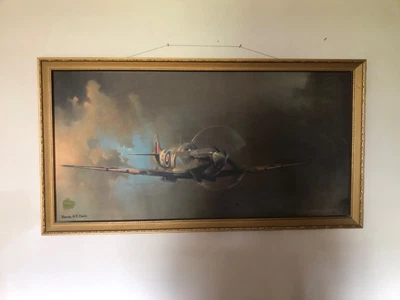 £75 • Buy Vickers Supermarine Spitfire Picture Print  By Barrie A.F. Clark 108cm X 58cm.