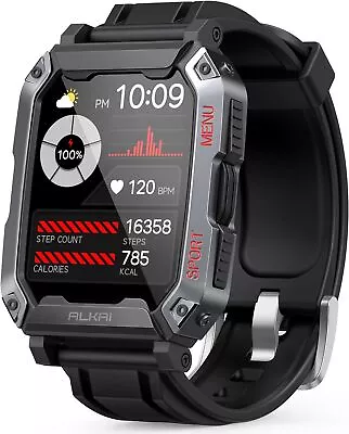 ALKAI Smart Watch Rugged Military Waterproof Bluetooth Call(Answer/Dial Calls) • $59.99