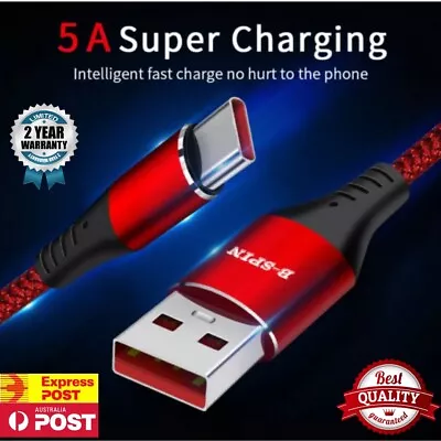 B-SPIN USB To Type C Charger Cable 5A Fast Charging Cord For Samsung Iphone 15 • $6.99