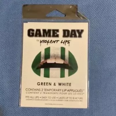 New York Jets Green And White Game Day By Violent Lips Temporary Lip Tattoos • $15