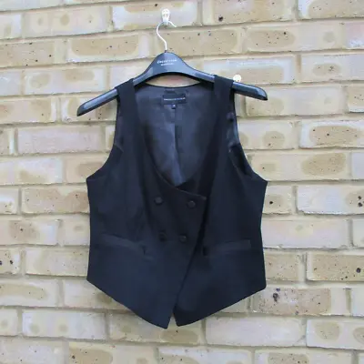 Marks And Spencer Limited Collection Size 14 Black Double Breasted Waistcoat • £9.99