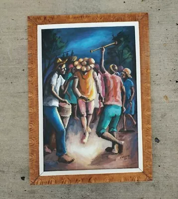 1970's Haitian Voodoo Ceremony Painting By L Exume • $350