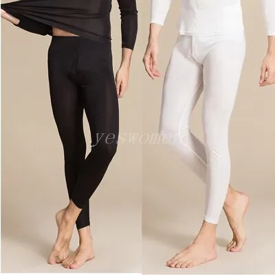 $19.90 • Buy Men Silk Pajama Pants Thermal Long Johns Underwear Leggings Base Layer Bottoms