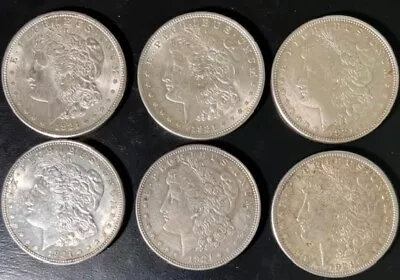 ** 1921-P Morgan Silver Dollars.  Lot Of 6.   ** • $192.50