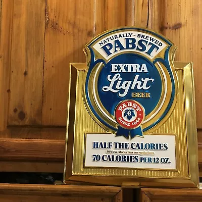 Pabst Blue Ribbon Sign NOS Naturally Brewed Extra Light Beer Bar Mancave 20 X16  • $50