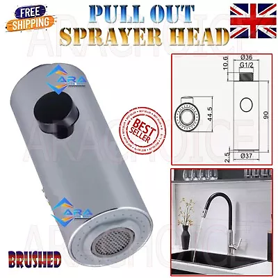 Brushed Mixer Spare Replacement Kitchen Tap Pull Out Head Faucet Spray Shower • £7.95