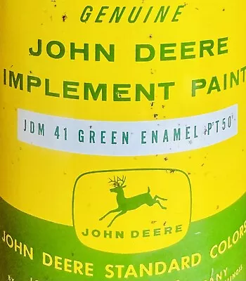 NOS 50s John Deere Implement Green Oil Paint Tin JD Tractor Quart Can 4 Leg Logo • $110