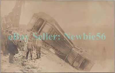 Hurleyville NY - O&W RAILROAD TRAIN WRECK AT LUZON - RPPC Postcard Catskills • $15