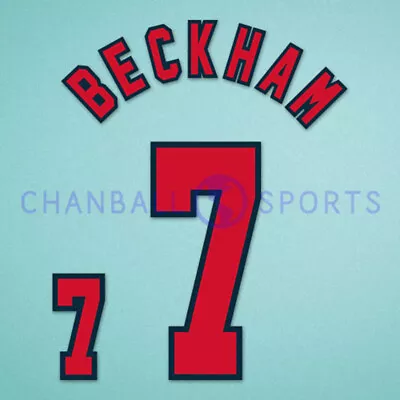 Beckham #7 1998 World Cup England HomeKit Nameset Printing • £16.79