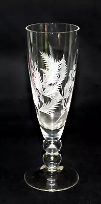 New! HIGHLAND Fluted Champagne Fern Pattern 7 7/8  By HOME JAMES GLASS • $59.99