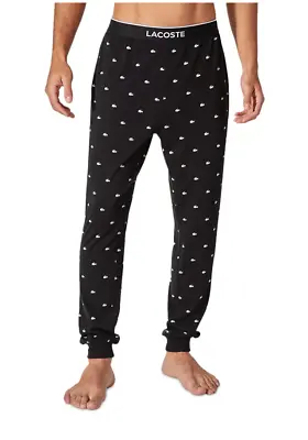Lacoste Men's Alligator Printed Pajama Jogger Pants Black S M L XL • $28