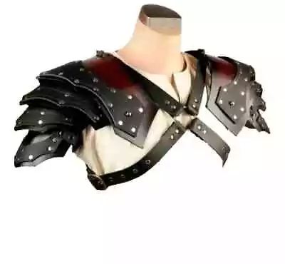 MEDIEVAL Pauldrons Leather Armor Larp Renaissance Cosplay Halloween Costume • £132.07