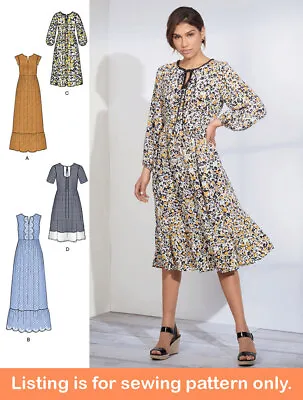 SEWING PATTERN Sew Womens Clothes Clothing Dress Boho Retro Maxi Long Short 8872 • $9.49