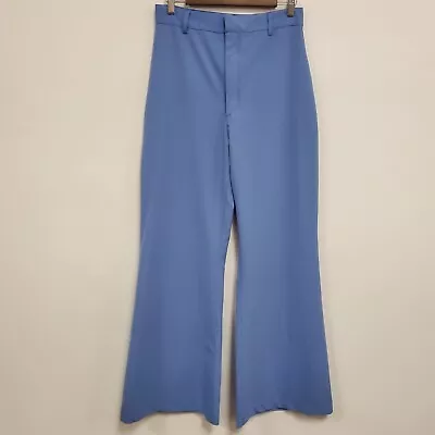 Free People Womens Bell Bottom Trousers Size 12 Powder Blue Super High Rise 70s • £33.62