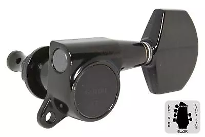 Gotoh SG381-01 Guitar Tuners W/ Large Knobs - Black - 4L X 2R • $46.24