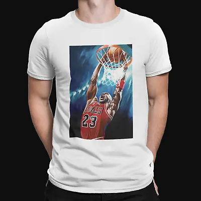 Michael Jordan Painting T-Shirt - Basketball - USA - Sport - Legend - America • £7.19