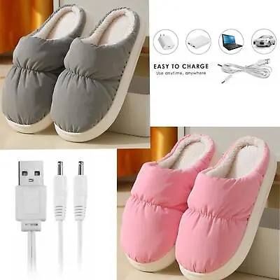£6.99 • Buy USB Electric Foot Warmer Shoes Warm Slipper Feet Heated Washable Winter