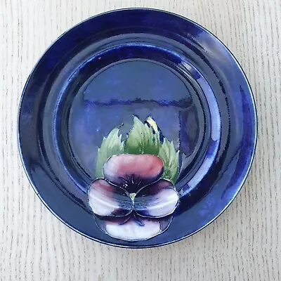 £80 • Buy William Moorcroft  Pansy' Patterned Plate C 1920-30 On Blue Ground