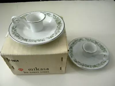 Mikasa One Pair Montclair China Candle Stick Holders G 9059 - New In Box • $19