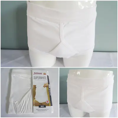 Vintage 1990s Mens Briefs Jolliman Underpants Unused White Pants Y Fronts 90s XL • $18.67