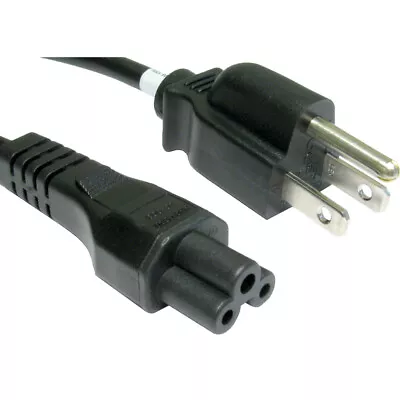 Power Cord - US/USA 3 Pin Plug To C5 Clover Leaf CloverLeaf Lead Cable 2m • £6.48