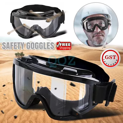 SAFEYEAR Safety Glasses Work Goggles AntiFog Elastic Strap Adjustable Protection • $14.17