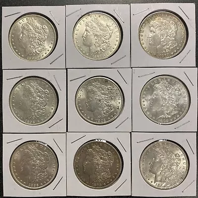 Lot Of 9 Morgan Dollars (AU/BU Conditions) • $400