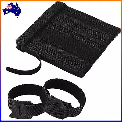 100-300x Cable Tie Nylon Hook Loop Strap Cord Ties PC TV Organiser Reusable • $12.99