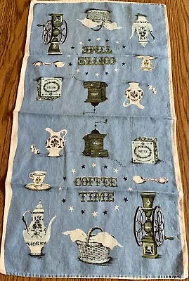 Vintage Linen Tea Towel George Wright Art Print  Coffee Time • $7.99