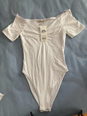 Miss Selfridge White Bodysuit Size 8 Brand New • £10