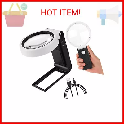 10X 30X Magnifying Glass With Light And Stand Handheld Standing LED Illuminated • $17.51