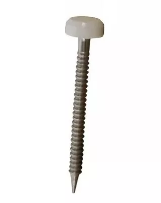£2.54 • Buy 15X 30mm WHITE Head Poly Top UPVC Fascia Nails Soffit Cladding Roof Plastic Pins