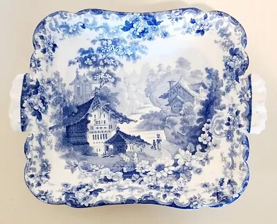 Antique Early 1800s Minton Opaque China GENEVESE Serving Bowl Tray With Handles • $29.99