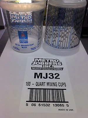 Paint Mixing Cups Quart With Graduations PPG Compare To EZMix 70032 100 In A Box • $53.75