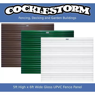 5ft High X 6ft Wide Gloss UPVC Plastic Garden Fence Panel • £132.50