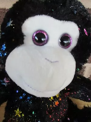  KellyToy Black Monkey- Metallic Shimmer Star Pattern Body 12  Tall Plush 2018 • $8.50