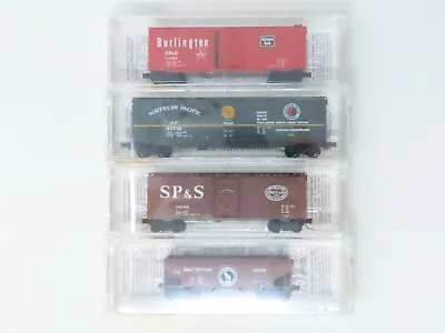 N Scale Micro-Trains MTL #22102 CB&Q NP SP&S GN Fallen Flags BN Merger 4-Car Set • $59.95