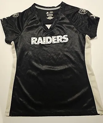 Raiders NFL Women Apparel Jersey-Black Studded- Size Large- Pre Owned Worn • $10.99