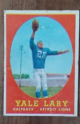 1958 Yale Lary Halfback Detroit Lions T.C.G. Football Card • $2.99