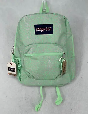 $29.99 • Buy JanSport Green Backpack Cross Town Student School Bookbag Bottle Holder NEW NWT