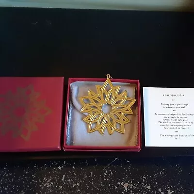 Vintage 1977 Metropolitan Museum Of Art MMA Silver/Gold Star Ornament Orig Box • $79.99