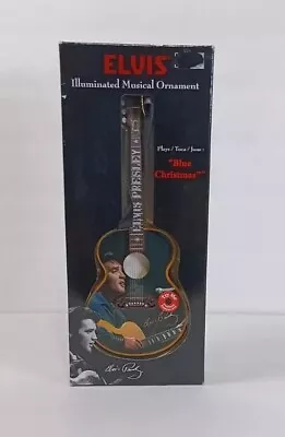 Elvis Presley Illuminated Musical Guitar Ornament  Blue Christmas Nib • $19.99