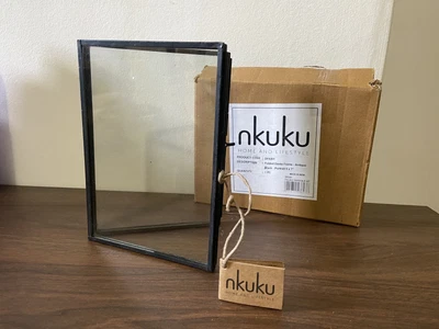 £19.99 • Buy Nkuku Antique Brass Danta Folded Frame - 5x7  Black (New)
